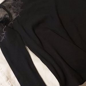 Black sheer lace sweater